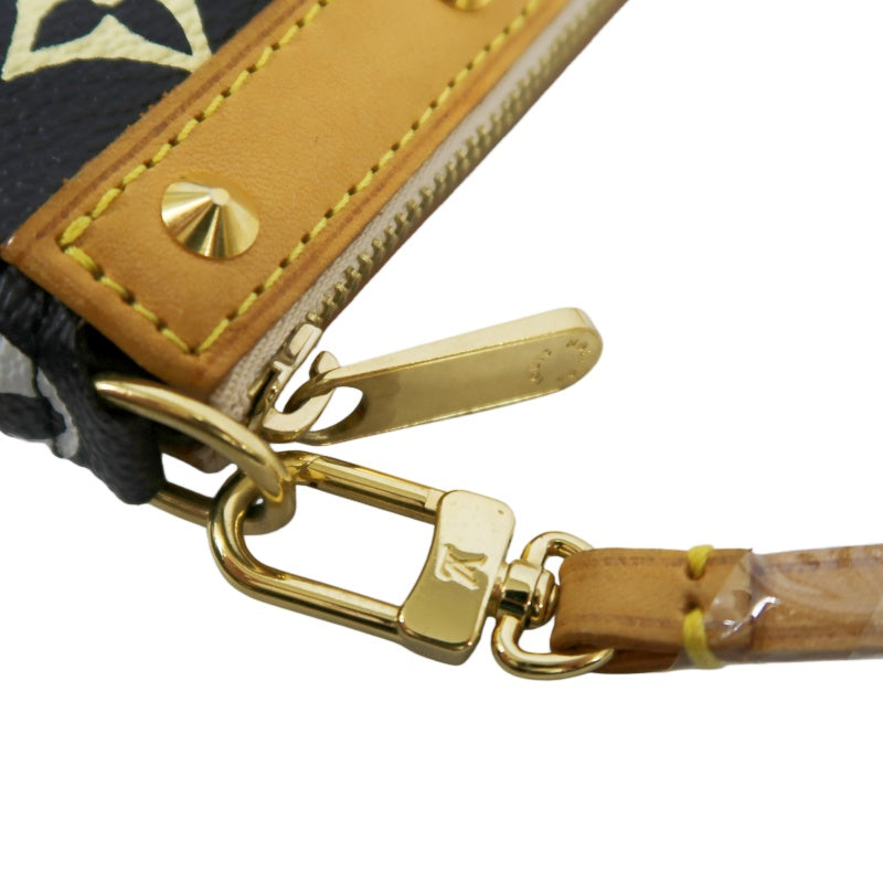 Louis Vuitton Multicolore Pochette Accessoires Black (With Shoulder Strap) Black Multicolore PVC Rivet Mahjong Bag Armpit Bag