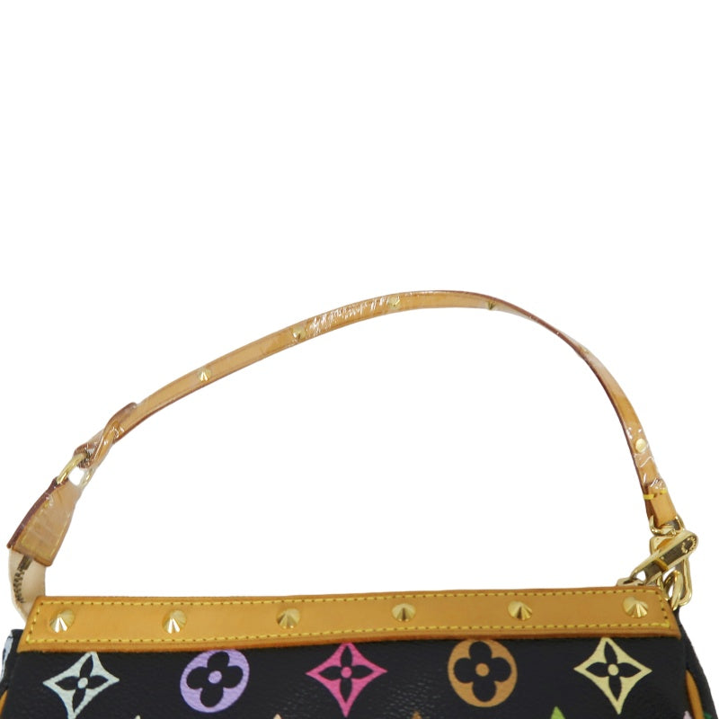 Louis Vuitton Multicolore Pochette Accessoires Black (With Shoulder Strap) Black Multicolore PVC Rivet Mahjong Bag Armpit Bag