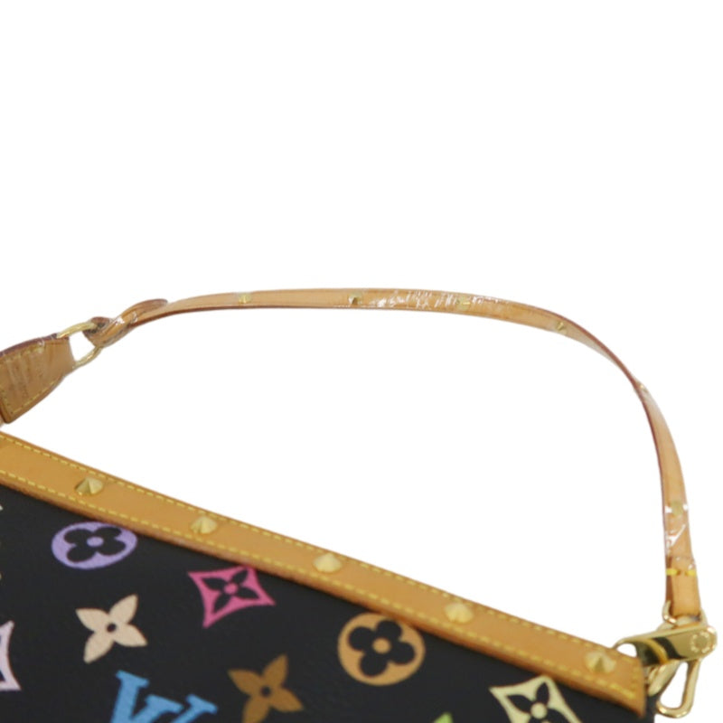 Louis Vuitton Multicolore Pochette Accessoires Black (With Shoulder Strap) Black Multicolore PVC Rivet Mahjong Bag Armpit Bag