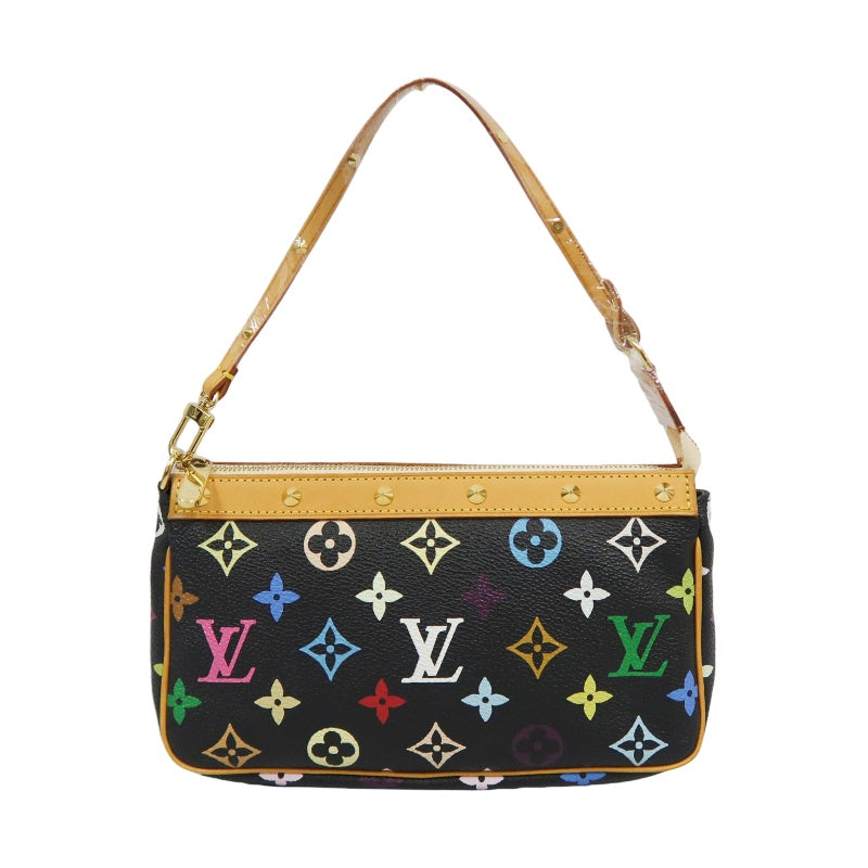 Louis Vuitton Multicolore Pochette Accessoires Black (With Shoulder Strap) Black Multicolore PVC Rivet Mahjong Bag Armpit Bag