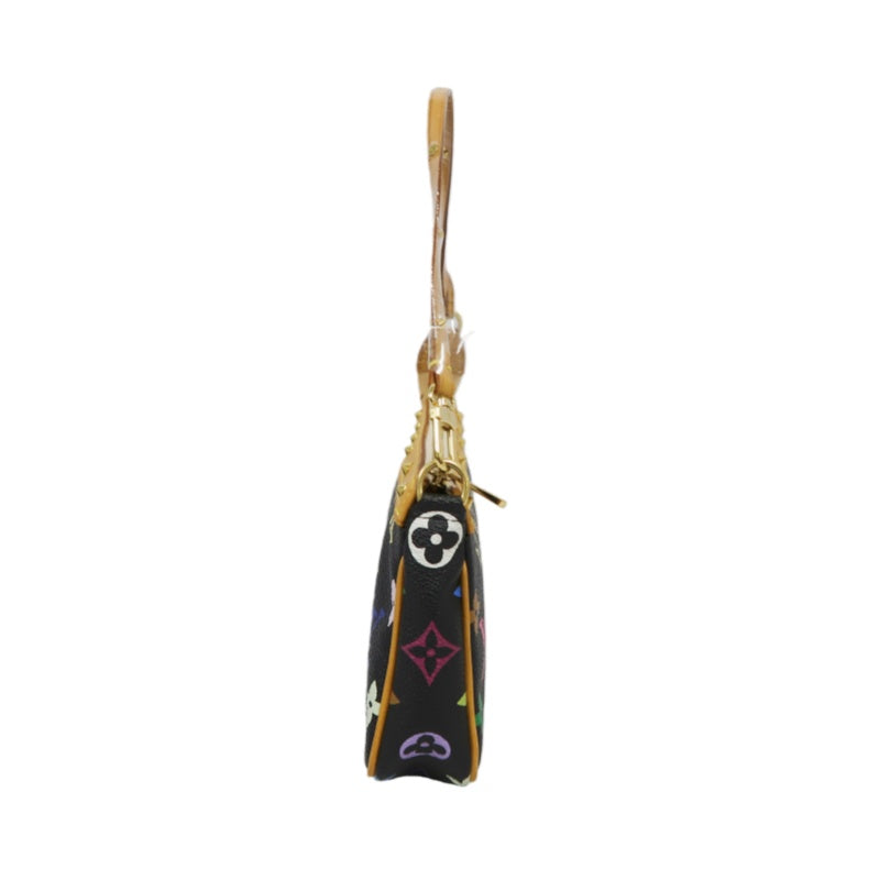 Louis Vuitton Multicolore Pochette Accessoires Black (With Shoulder Strap) Black Multicolore PVC Rivet Mahjong Bag Armpit Bag