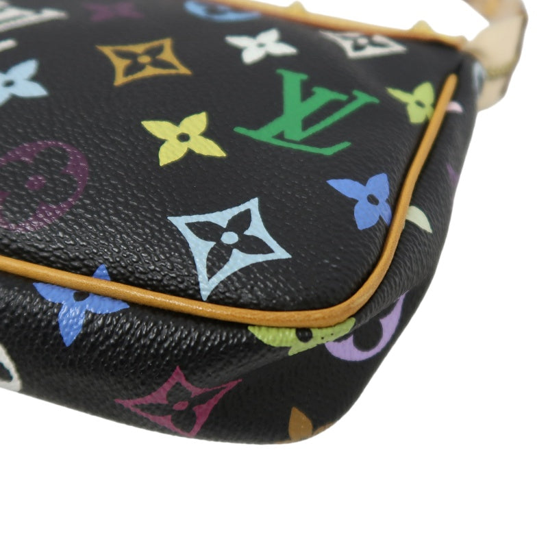 Louis Vuitton Multicolore Pochette Accessoires Black (With Shoulder Strap) Black Multicolore PVC Rivet Mahjong Bag Armpit Bag