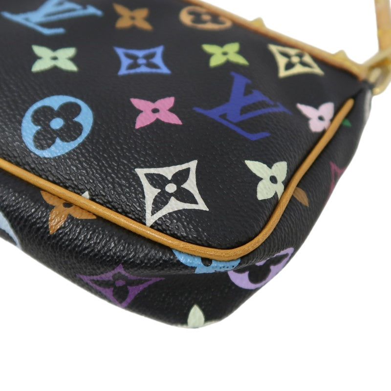 Louis Vuitton Multicolore Pochette Accessoires Black (With Shoulder Strap) Black Multicolore PVC Rivet Mahjong Bag Armpit Bag