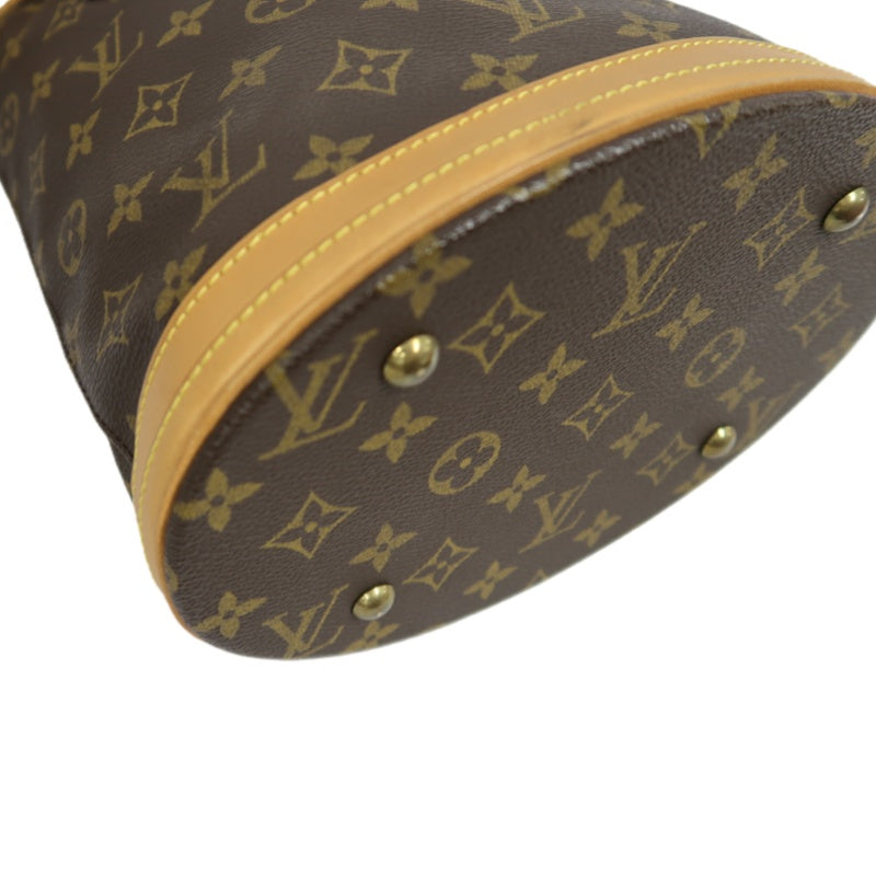 LOUIS VUITTON Monogram Brown Bucket Shoulder Bag with Pouch & Dust Bag