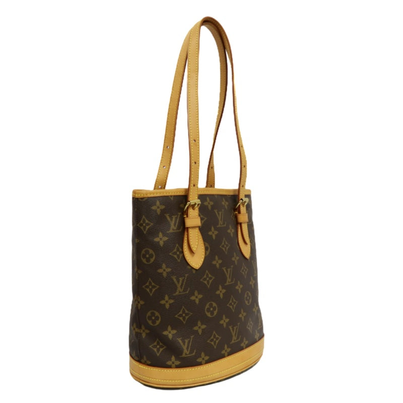 LOUIS VUITTON Monogram Brown Bucket Shoulder Bag with Pouch & Dust Bag