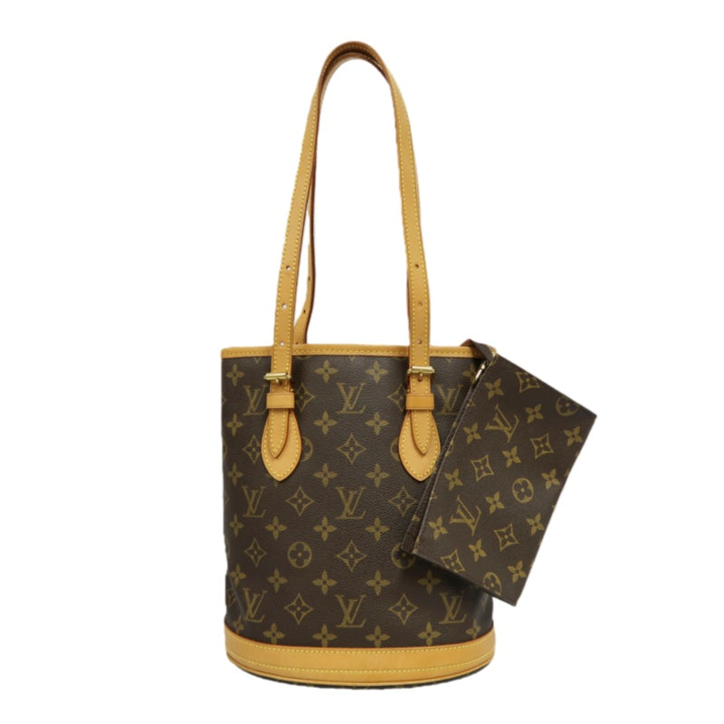 LOUIS VUITTON Monogram Brown Bucket Shoulder Bag with Pouch & Dust Bag