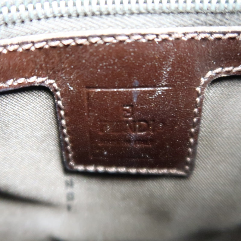 FENDI Zucca Canvas Shoulder Bag with Silver Hardware