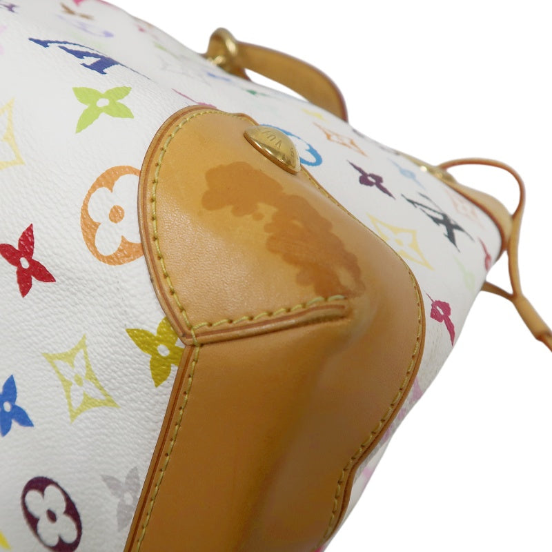 LOUIS VUITTON White Multicolor PVC Ursula Handbag with Push Lock