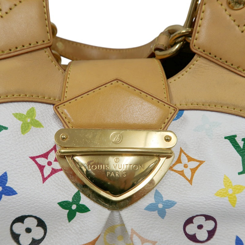 LOUIS VUITTON White Multicolor PVC Ursula Handbag with Push Lock