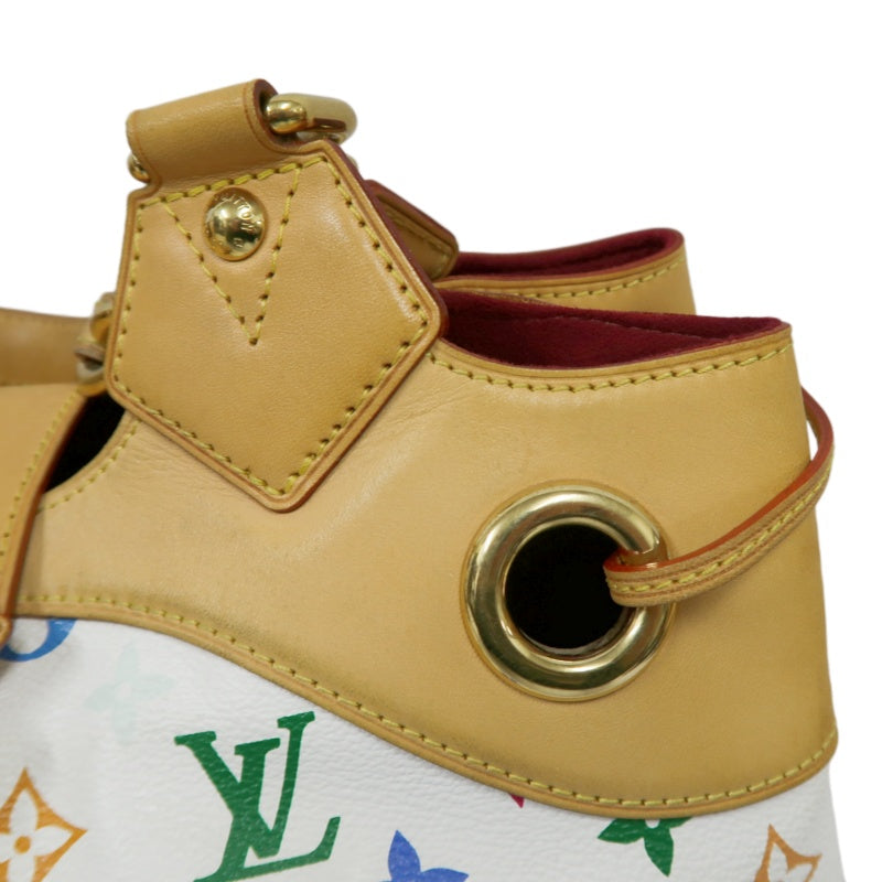 LOUIS VUITTON White Multicolor PVC Ursula Handbag with Push Lock