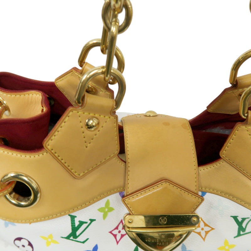 LOUIS VUITTON White Multicolor PVC Ursula Handbag with Push Lock