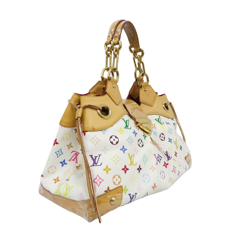 LOUIS VUITTON White Multicolor PVC Ursula Handbag with Push Lock