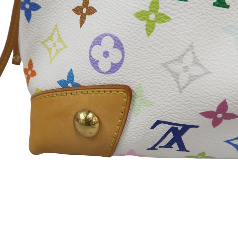 LOUIS VUITTON White Multicolor PVC Ursula Handbag with Push Lock