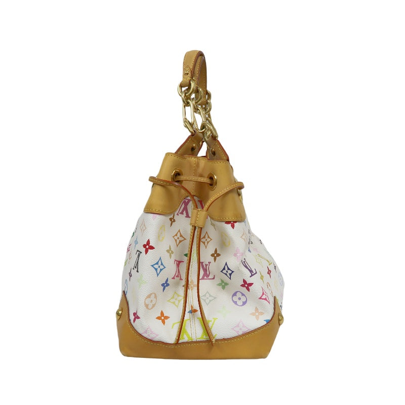 LOUIS VUITTON White Multicolor PVC Ursula Handbag with Push Lock