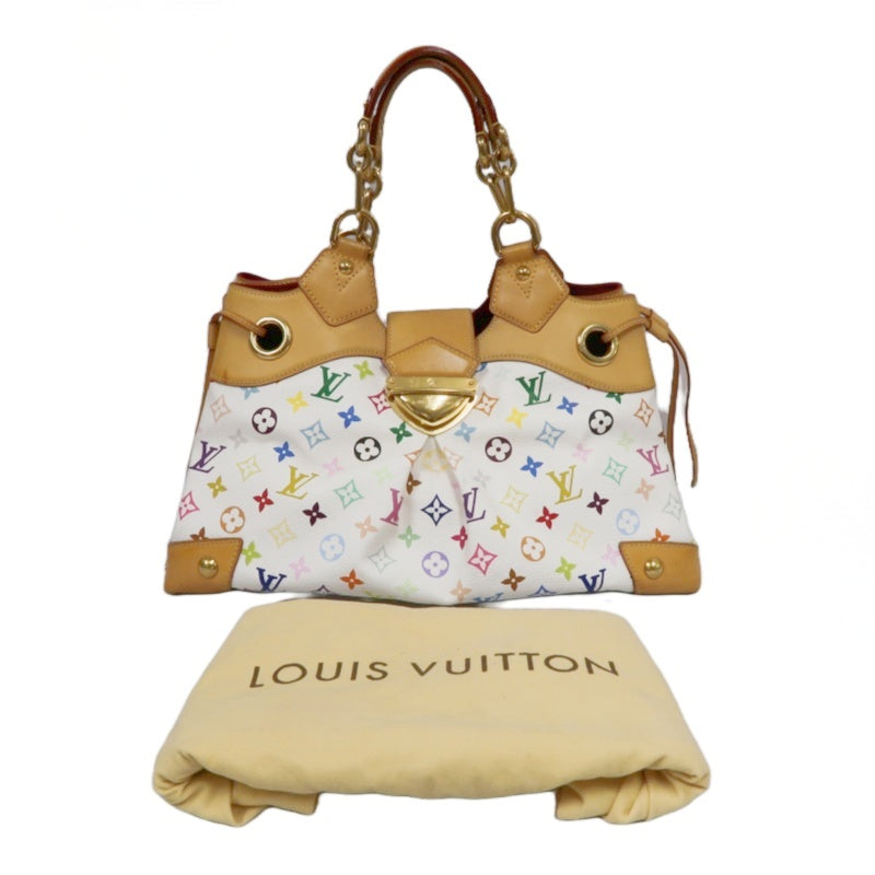 LOUIS VUITTON White Multicolor PVC Ursula Handbag with Push Lock