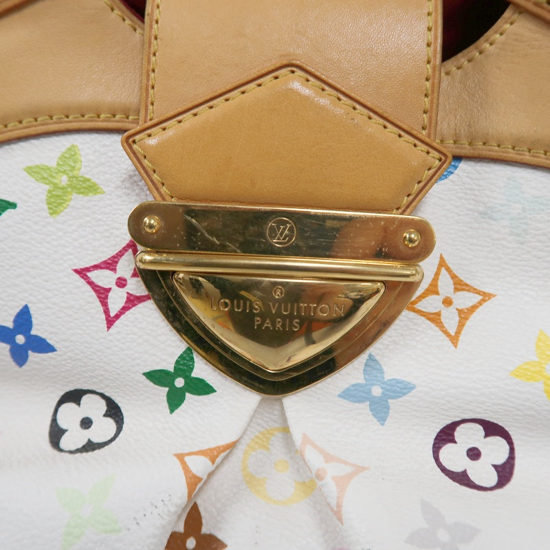 LOUIS VUITTON White Multicolor PVC Ursula Handbag with Push Lock