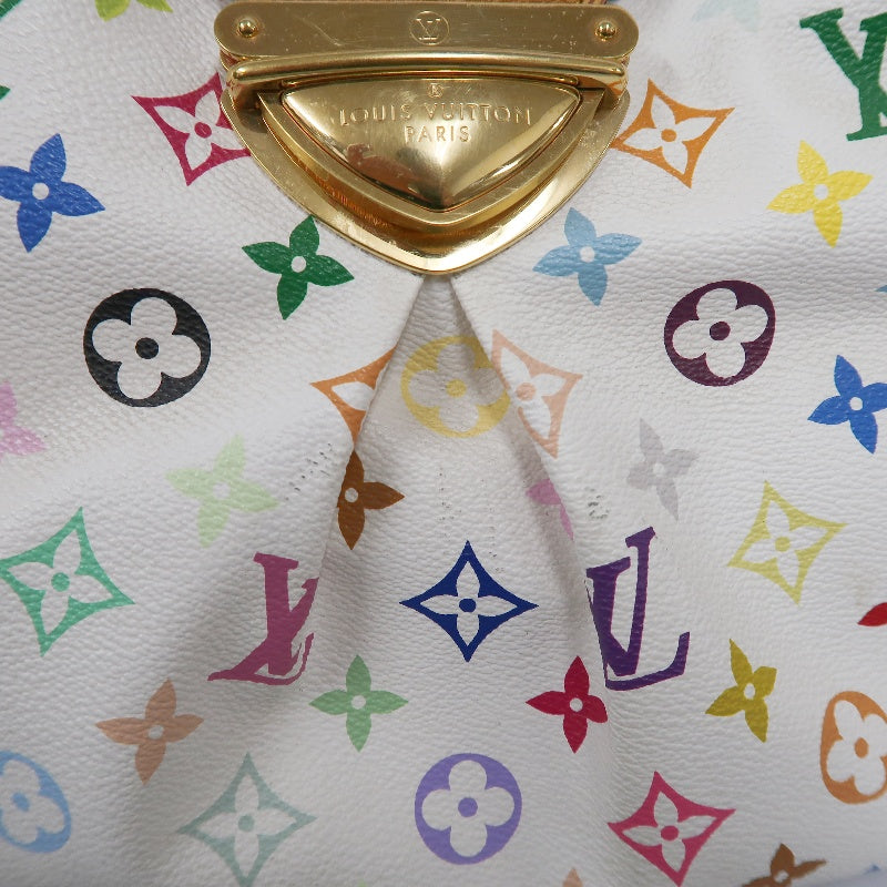 LOUIS VUITTON White Multicolor PVC Ursula Handbag with Push Lock
