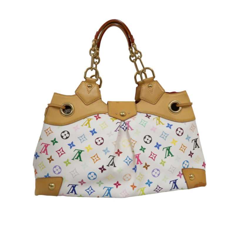 LOUIS VUITTON White Multicolor PVC Ursula Handbag with Push Lock