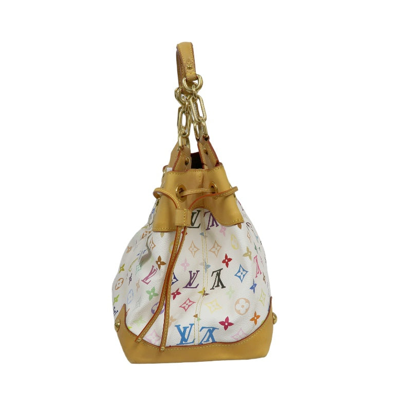 LOUIS VUITTON White Multicolor PVC Ursula Handbag with Push Lock