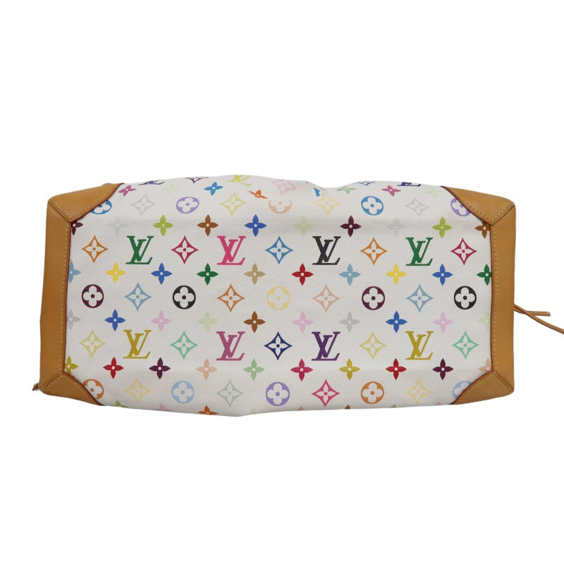 LOUIS VUITTON White Multicolor PVC Ursula Handbag with Push Lock