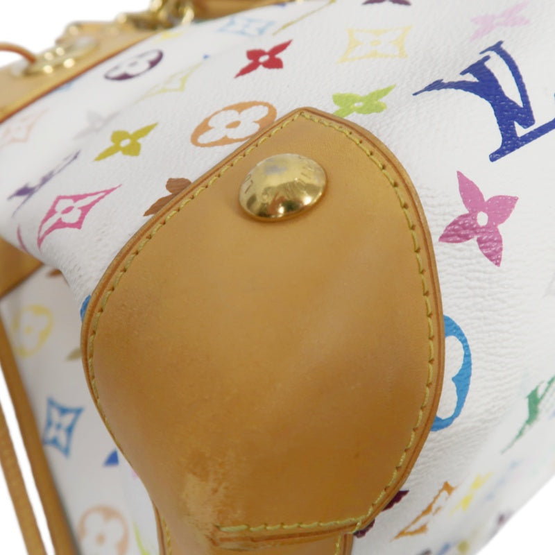 LOUIS VUITTON White Multicolor PVC Ursula Handbag with Push Lock