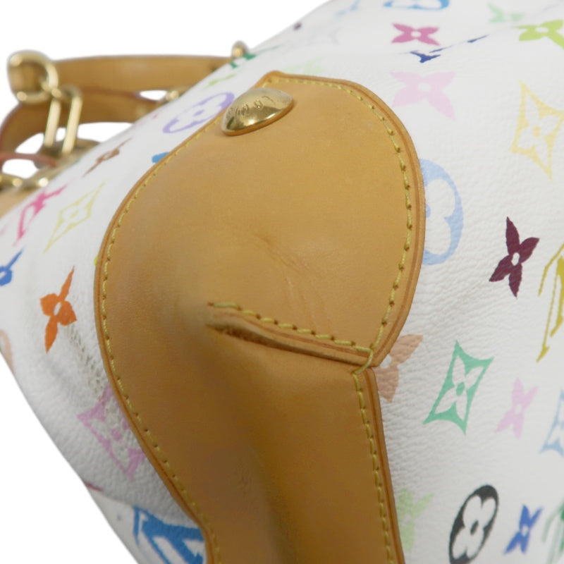 LOUIS VUITTON White Multicolor PVC Ursula Handbag with Push Lock