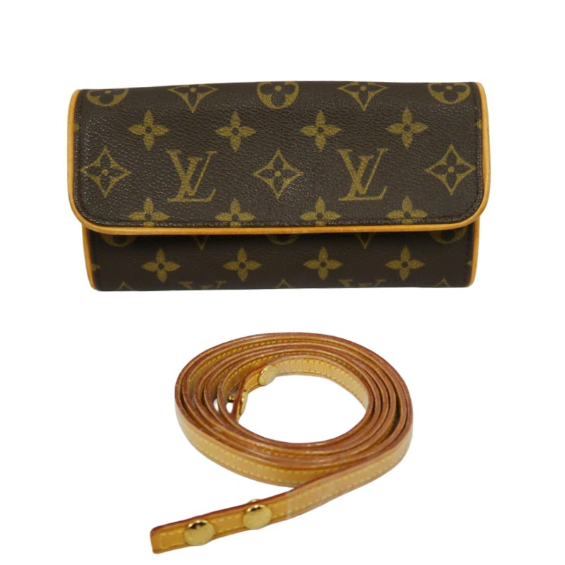 LOUIS VUITTON Monogram Pochette Twin Shoulder Bag, PVC, Envelope Style, Crossbody/Shoulder Bag & Waist Bag