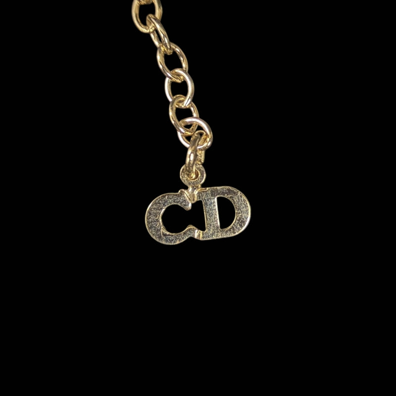 DIOR Gold Alloy Butterfly Pendant Necklace
