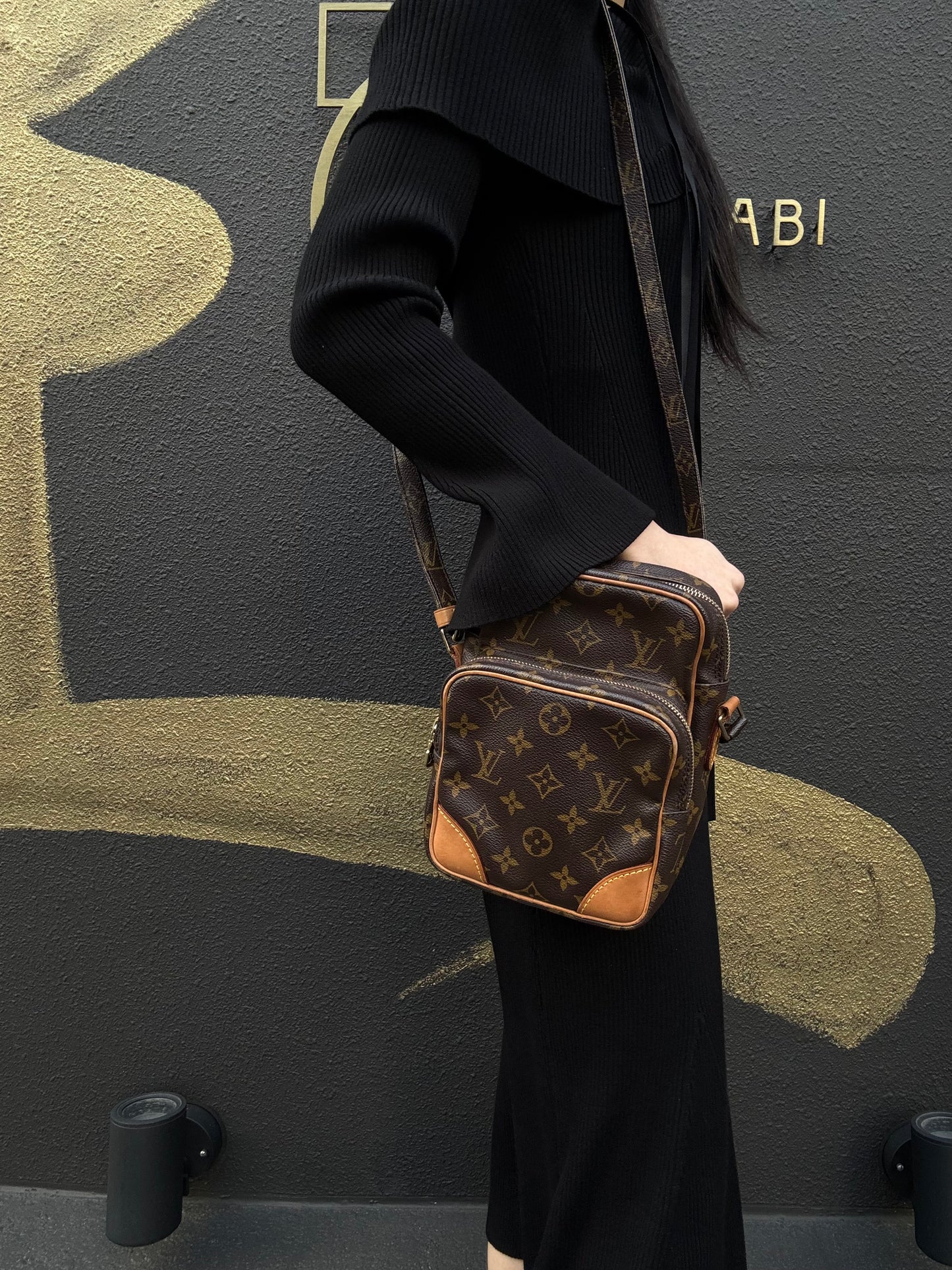 LOUIS VUITTON Amazon Monogram Shoulder Bag Brown LV Monogram PVC Vertical Camera Crossbody Bag