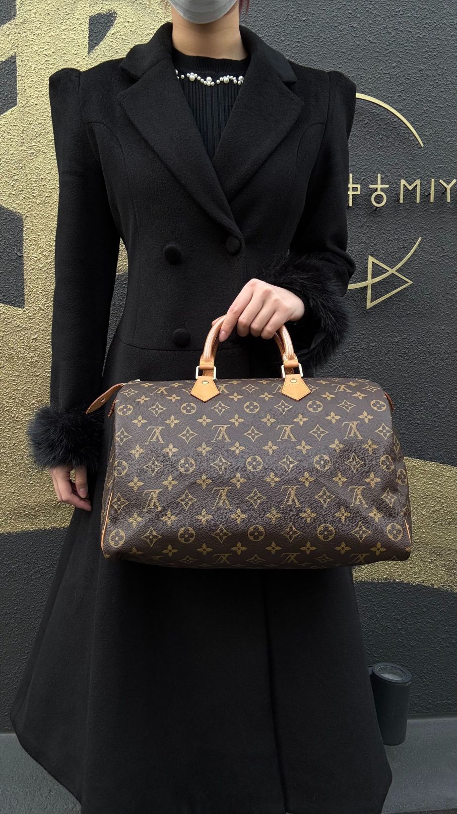 LOUIS VUITTON Speedy 35 Monogram Handbag, Brown, LV Monogram PVC Speedy 35 Handbag