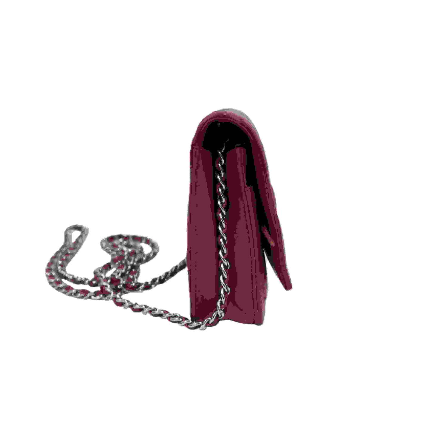 CHANEL Matelassé Chain Wallet Shoulder Bag, Lambskin, Red, Silver Hardware