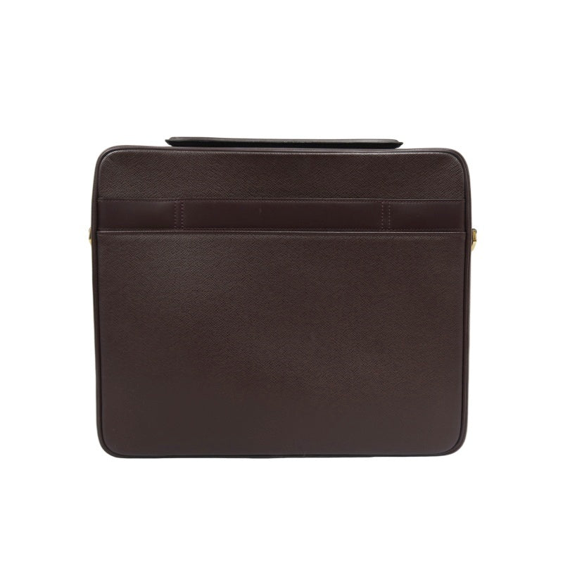 Louis Vuitton Taiga Porte Ordinateur Odessa Brown Handbag (With Storage Bag, Cadena Key, 2 Pouches & Shoulder Strap)  PVC Laptop Bag