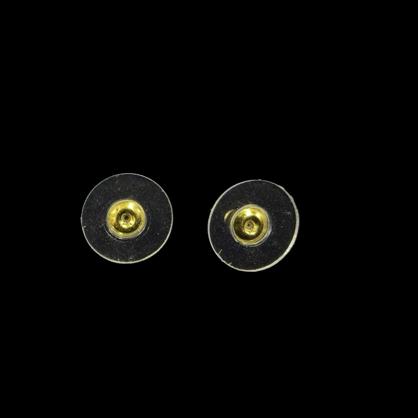 YVES SAINT LAURENT Ivory Glass Brass Logo Stud Earrings
