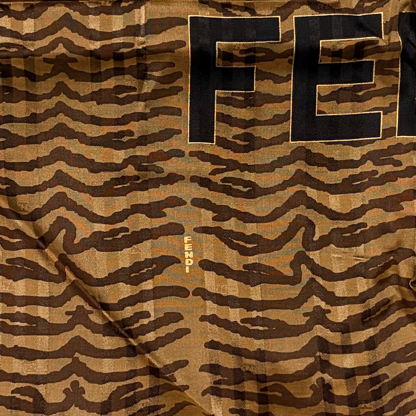 FENDI Zucca Silk Handkerchief Set Brown with Box