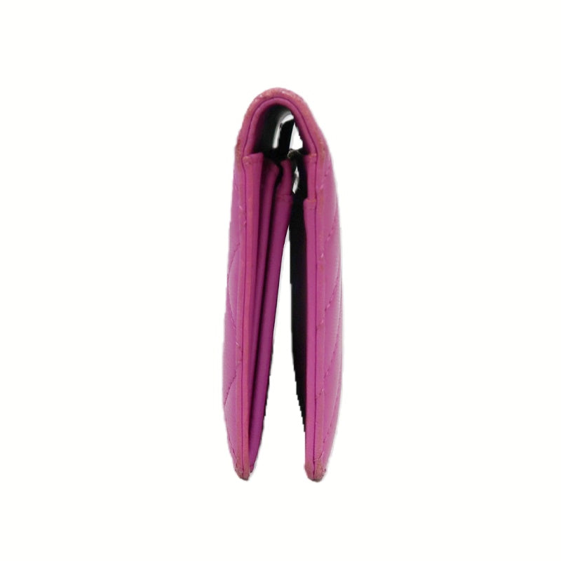 CHANEL Long Wallet, Purple Lambskin Leather