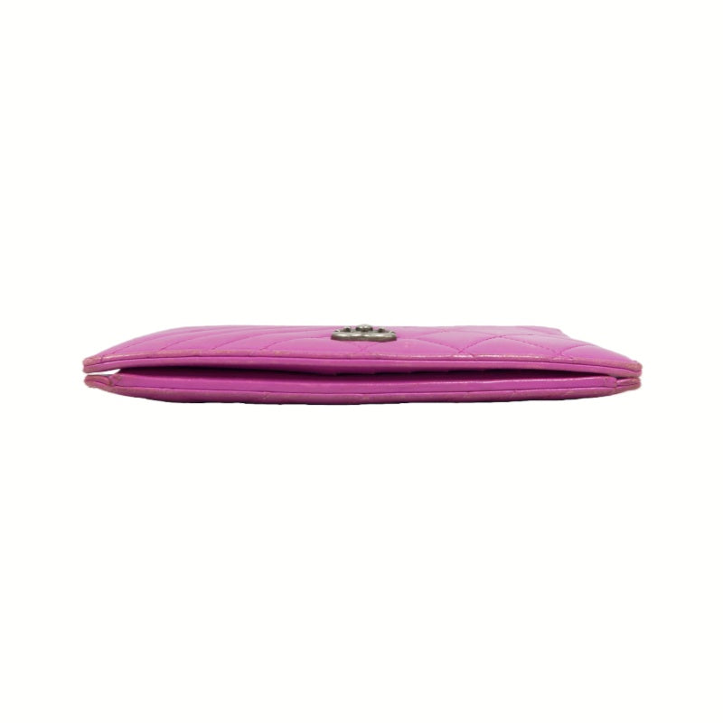 CHANEL Long Wallet, Purple Lambskin Leather