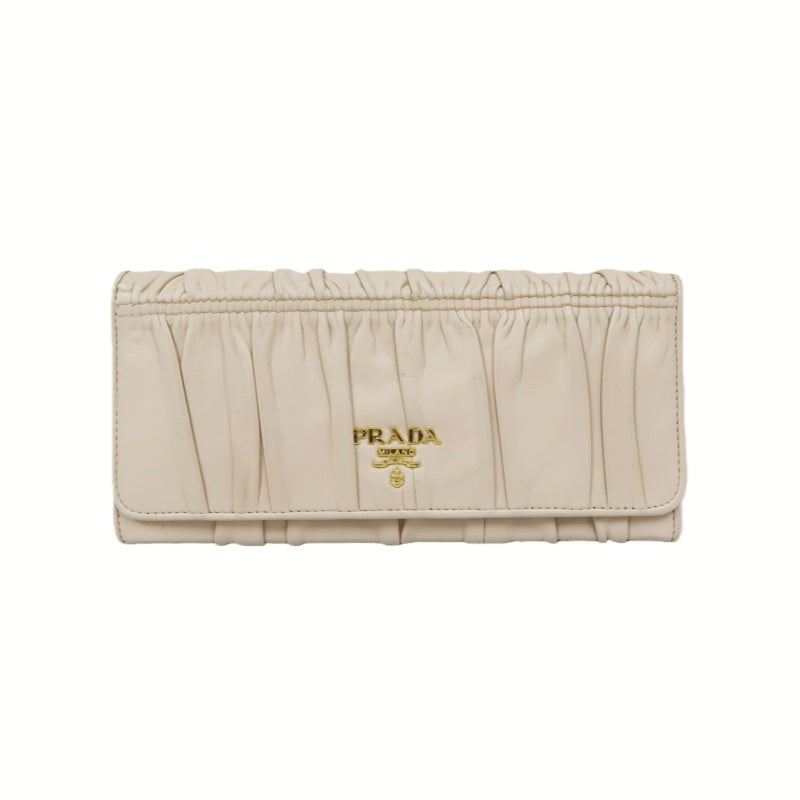 PRADA Long Wallet, Pink & Beige, PVC, Gold Hardware, with Box and Authenticity Card