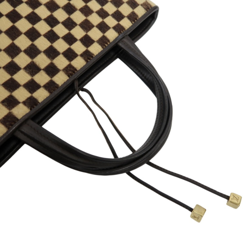 LOUIS VUITTON Impala Damier Sauvage Handbag, Brown, Suede, LV Damier Check, Antelope Fur