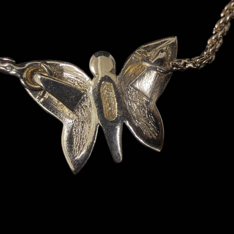 DIOR Gold Alloy Butterfly Pendant Necklace