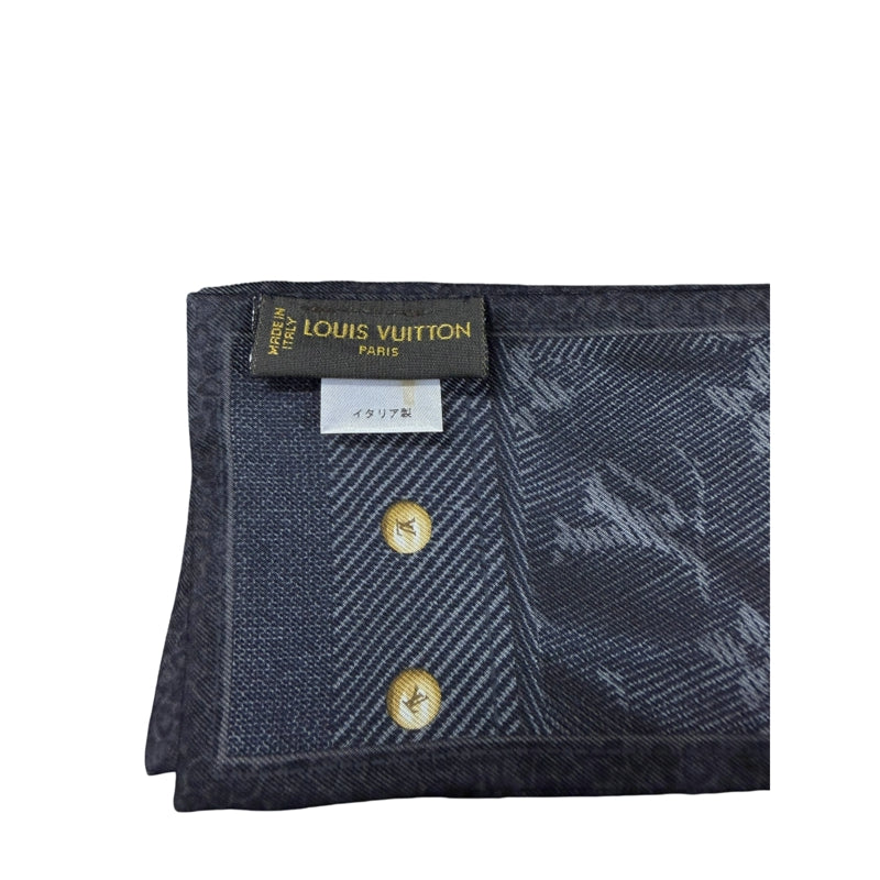 LOUIS VUITTON Scarf Black with box