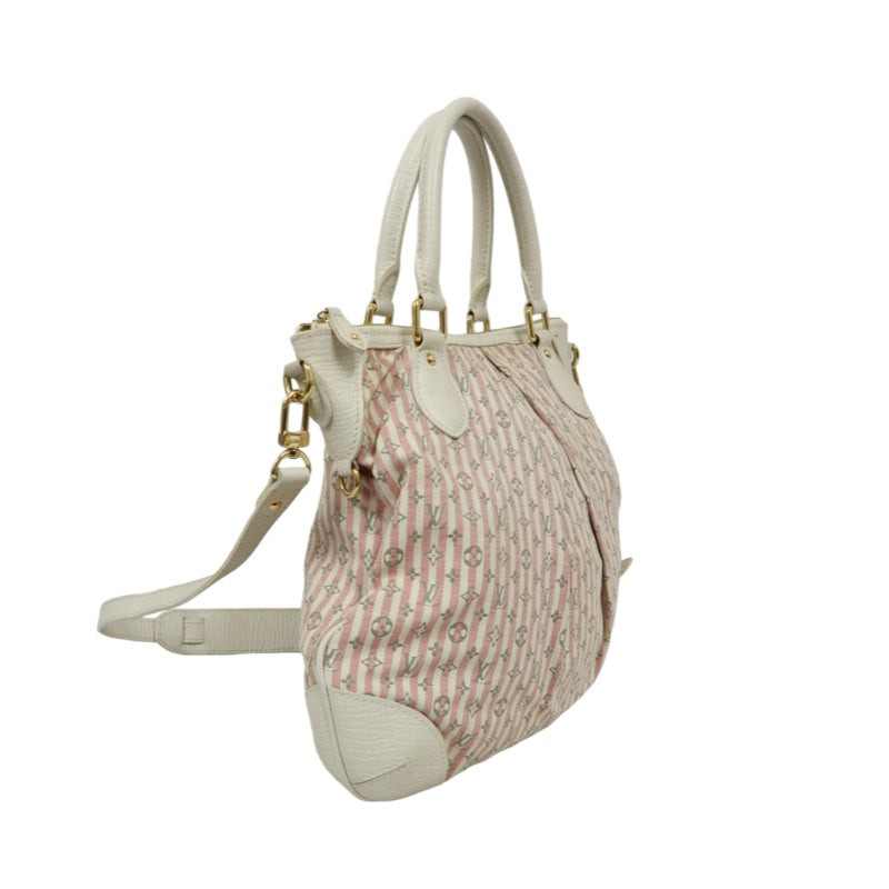 LOUIS VUITTON Monogram Mini Marina PM Handbag, Pink Denim with Stripes, with Shoulder Strap