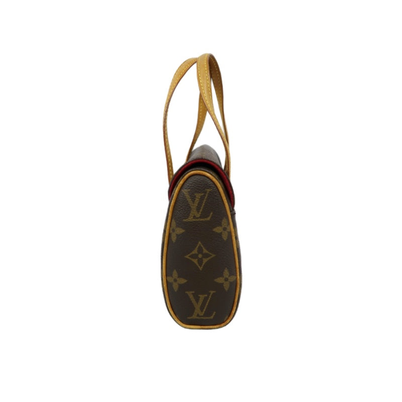 LOUIS VUITTON Monogram Sonatine Handbag, Brown, PVC-Coated Canvas