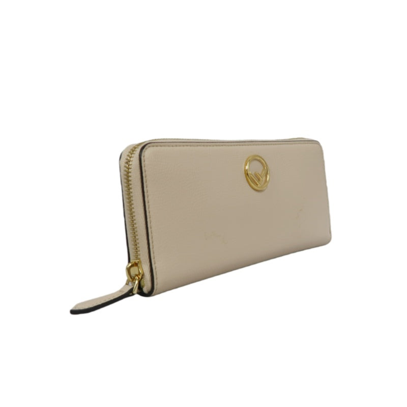 FENDI Beige Pink Wallet, Gold Hardware, with Dust Bag and Box