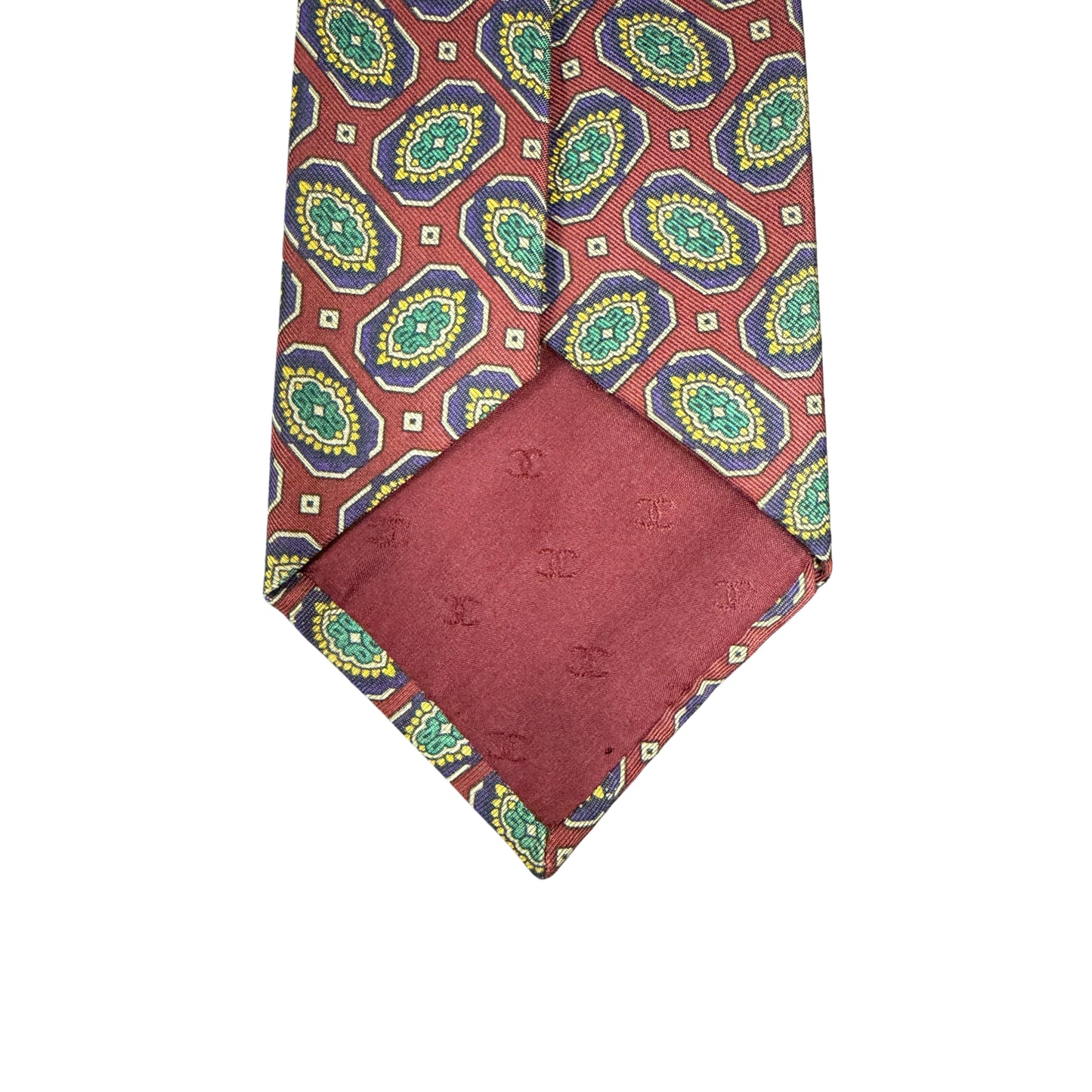 CHANEL red vintage pattern tie