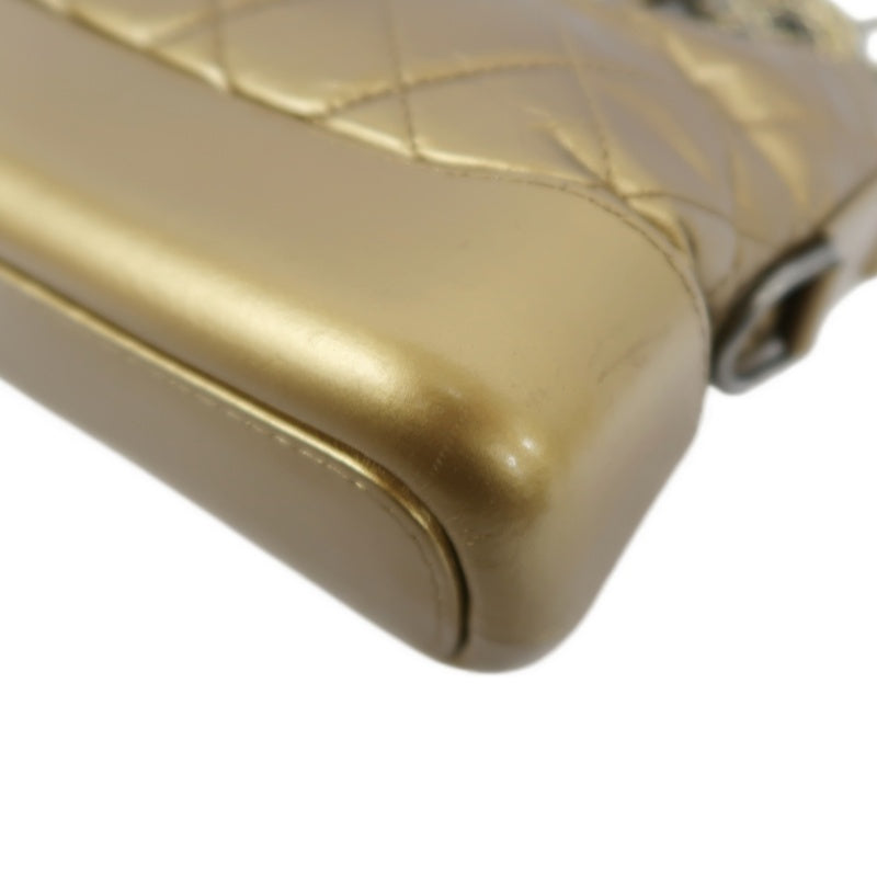 Chanel Gabrielle Hobo Bag in Gold Waxed Leather with Two-Tone Chain