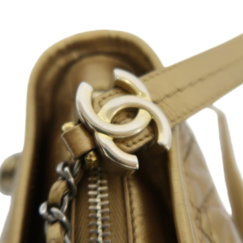 Chanel Gabrielle Hobo Bag in Gold Waxed Leather with Two-Tone Chain