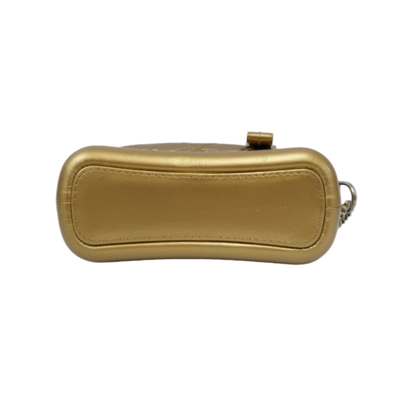 Chanel Gabrielle Hobo Bag in Gold Waxed Leather with Two-Tone Chain
