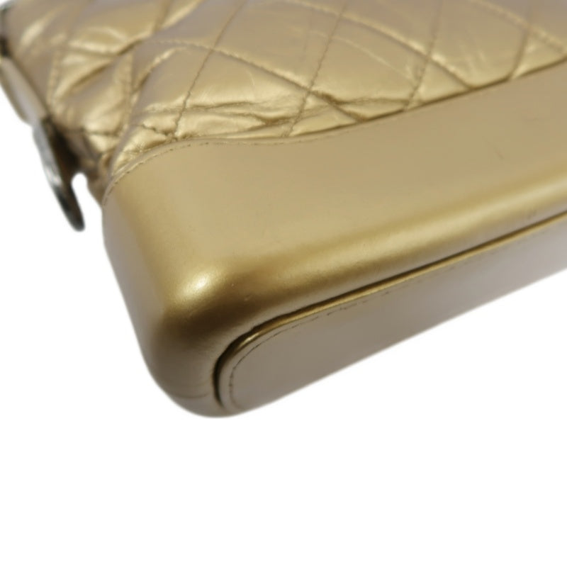 Chanel Gabrielle Hobo Bag in Gold Waxed Leather with Two-Tone Chain