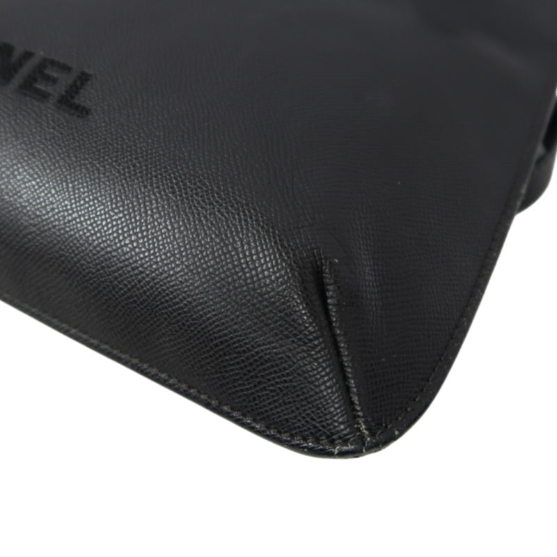 Chanel Black Caviar Leather Logo Tote Shoulder Bag
