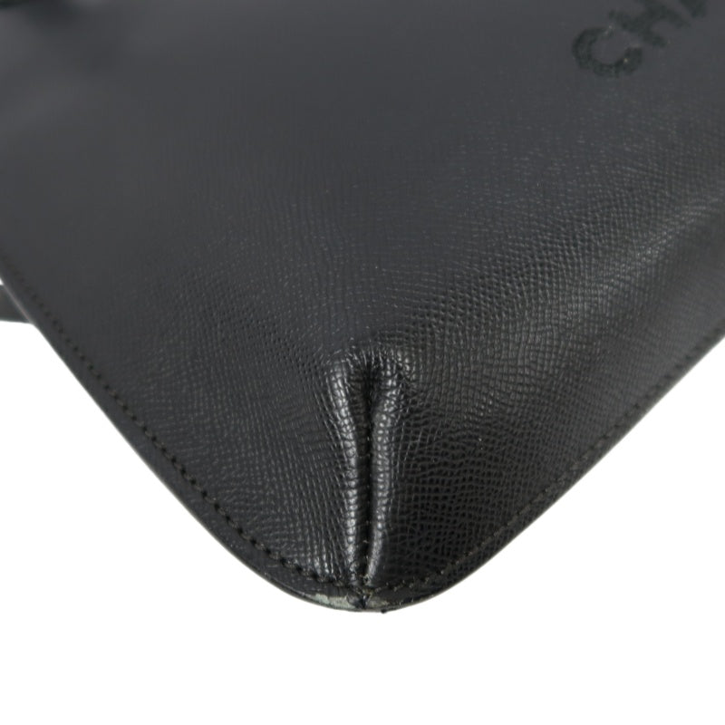 Chanel Black Caviar Leather Logo Tote Shoulder Bag